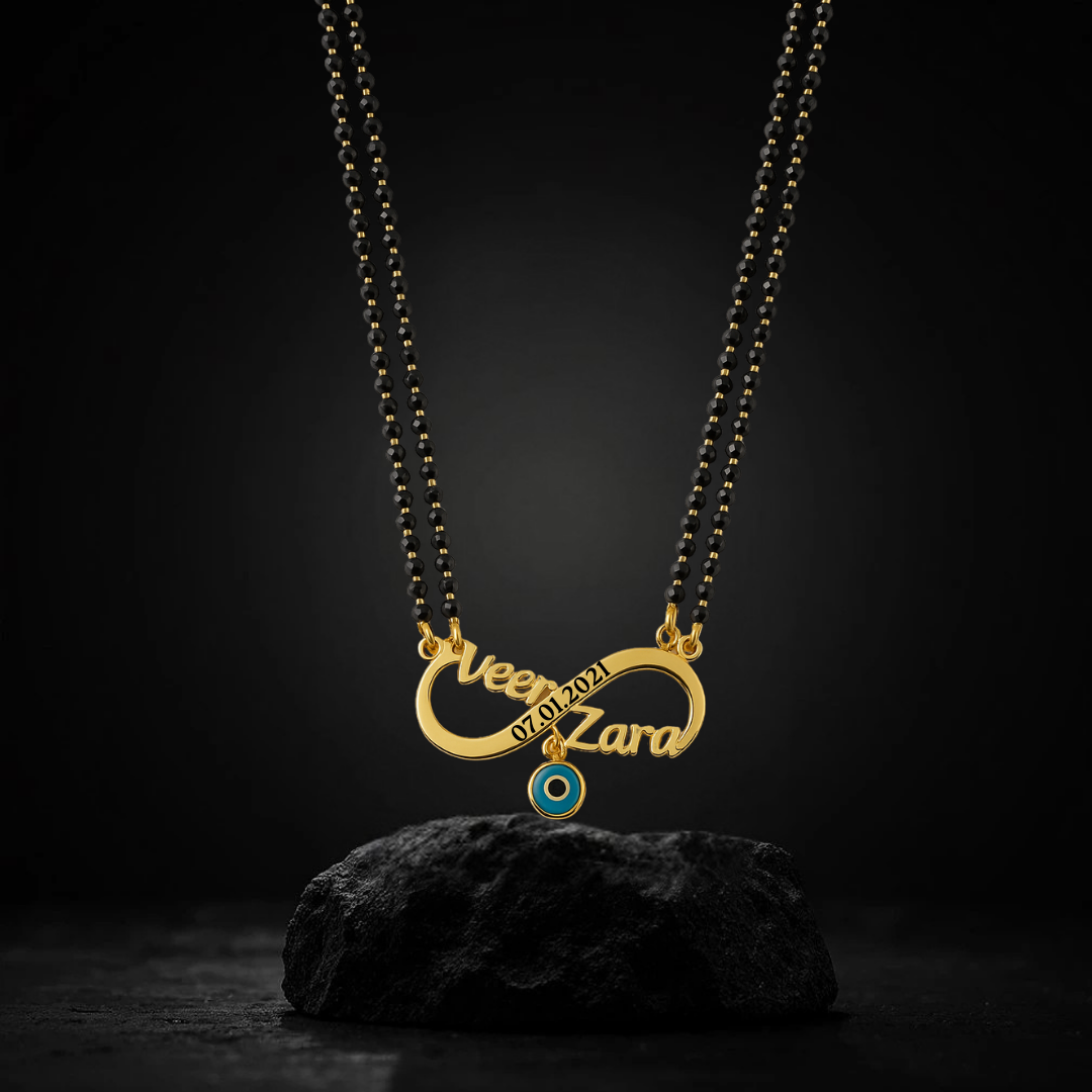 Infinity Couple Name Mangalsutra with Date Engraved