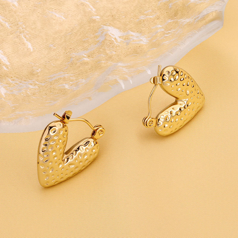 Heart-throb Textured Earrings