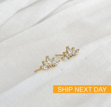 Radiant Sparkle Clear Gem Ear Stud