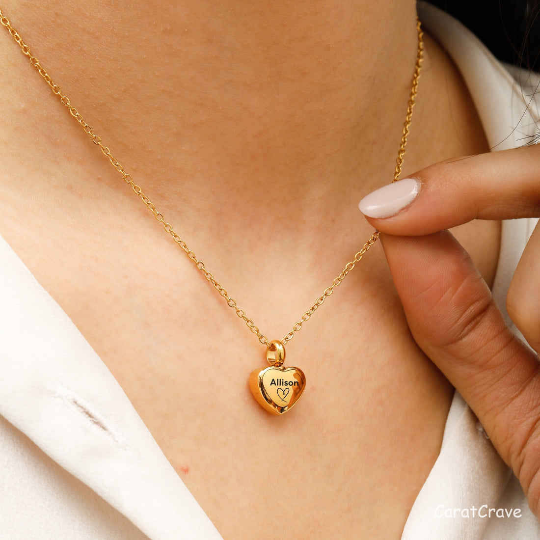 Personalized Heart Ashes Necklace