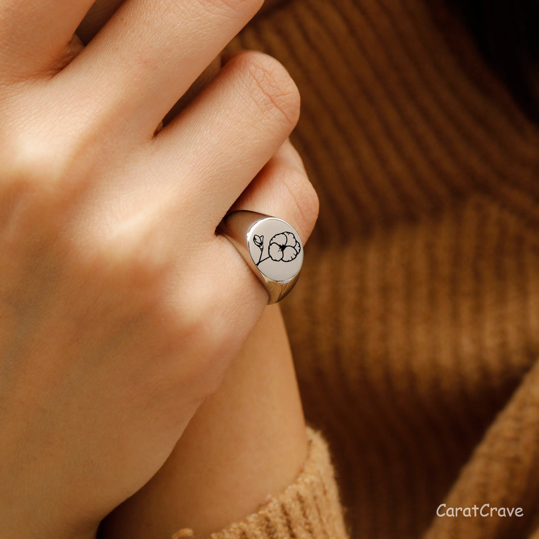 Personalized Birth Flower Ring