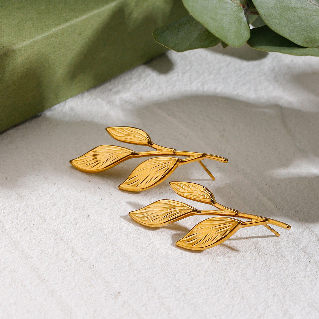 Luxe Foliage Gold Earrings